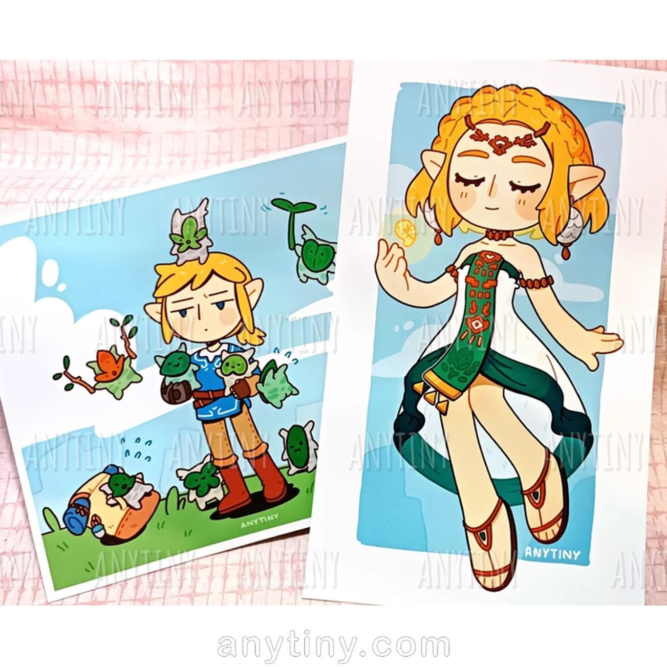 Zelda Tears of the Kingdom Print: Link and Zelda A5