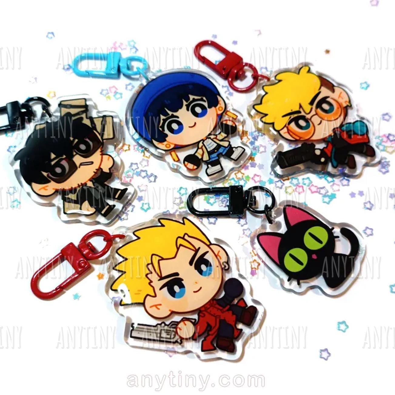 Trigun Stampede, Vash the Stampede, Meryl Stryfe , Nicholas D.Wolfwood and Kuroneko the cat