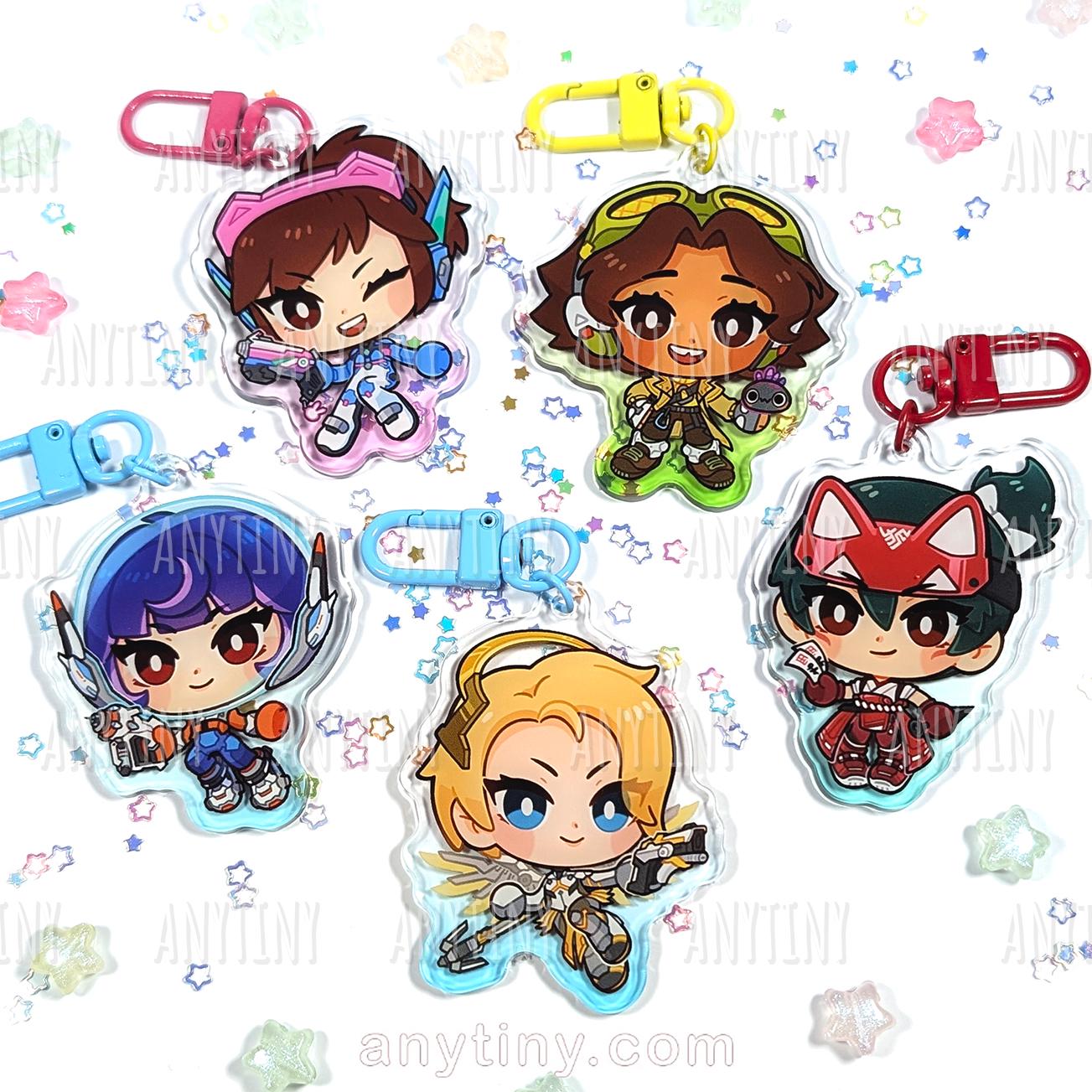 Juno, Kiriko, Mercy, DVA and Venture. Overwatch 2 keychain! More designs coming soon
