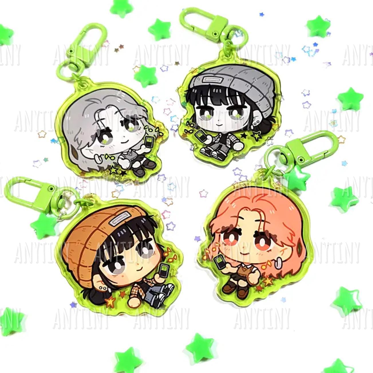 Green Yuri keychains! The guy she was interested in wasn't a guy at all