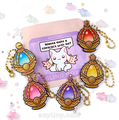 Madoka, Homura, Mami, Sayaka, Kyoko and Kyubey Keychains