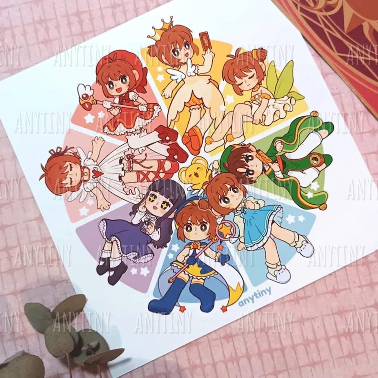 Cardcaptor Sakura Color Wheel Print (pearl paper 300gr) and Sticker Pack!
