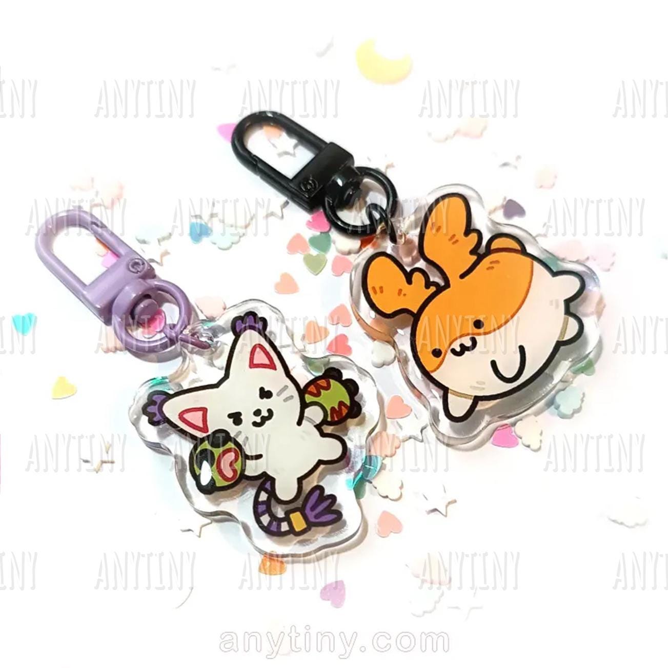 Digimon, Gatomon and Patamon, keychains