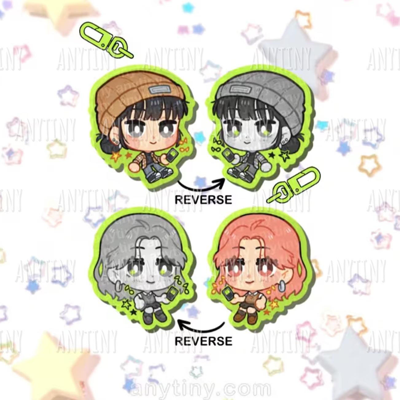 Green Yuri keychains! The guy she was interested in wasn't a guy at all