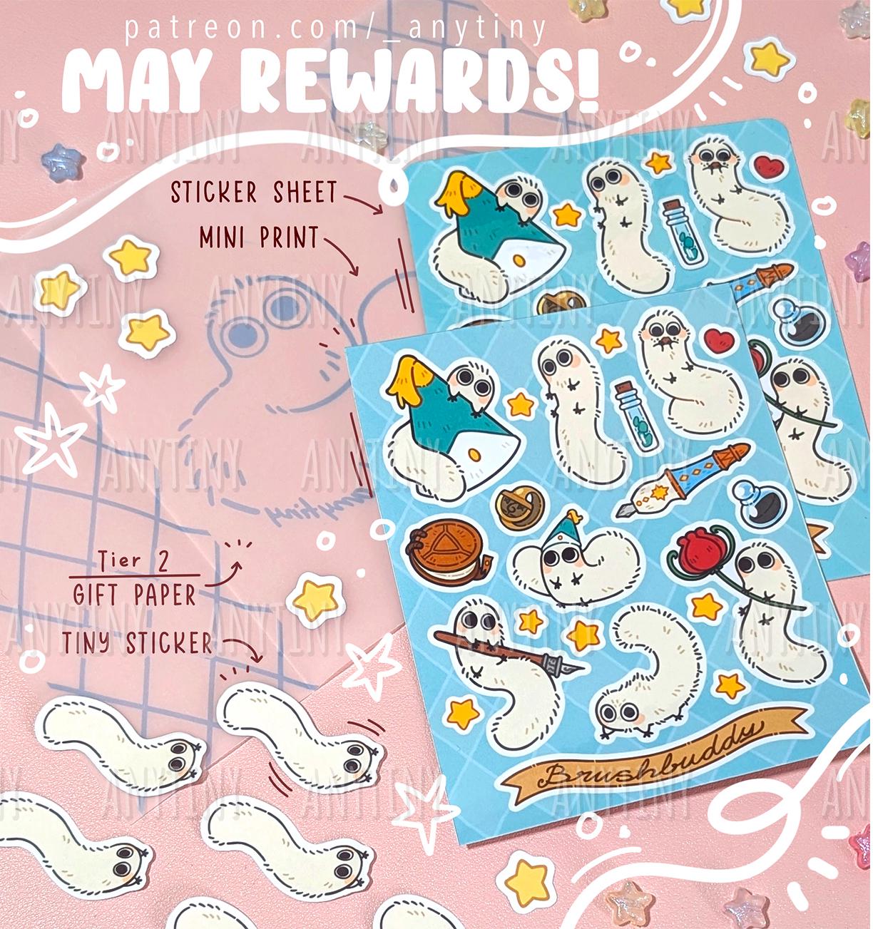 Sticker Sheet, print and sticker! Witch Hat Atelier! Brushbuddy