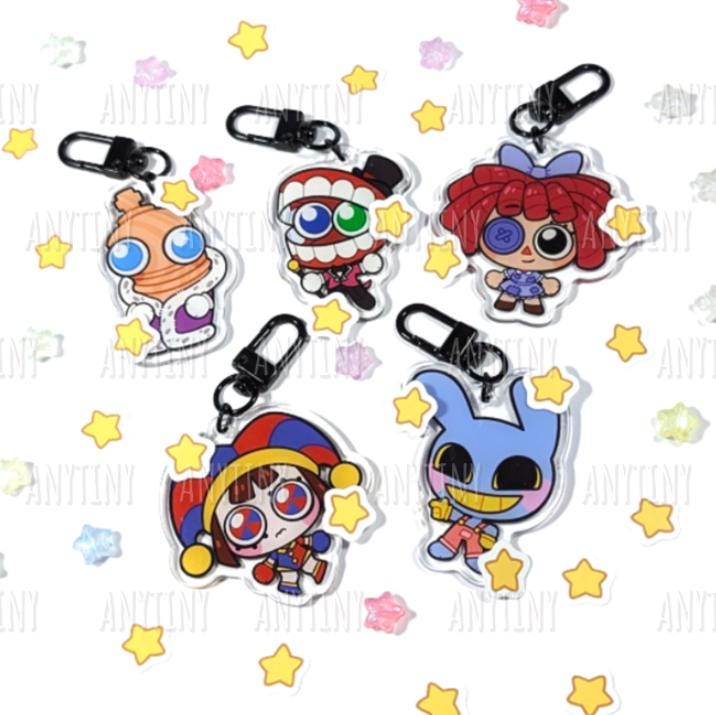 The Digital Circus Acrylic Keychains, Pomni, Jax, Kinger Inspired Charms